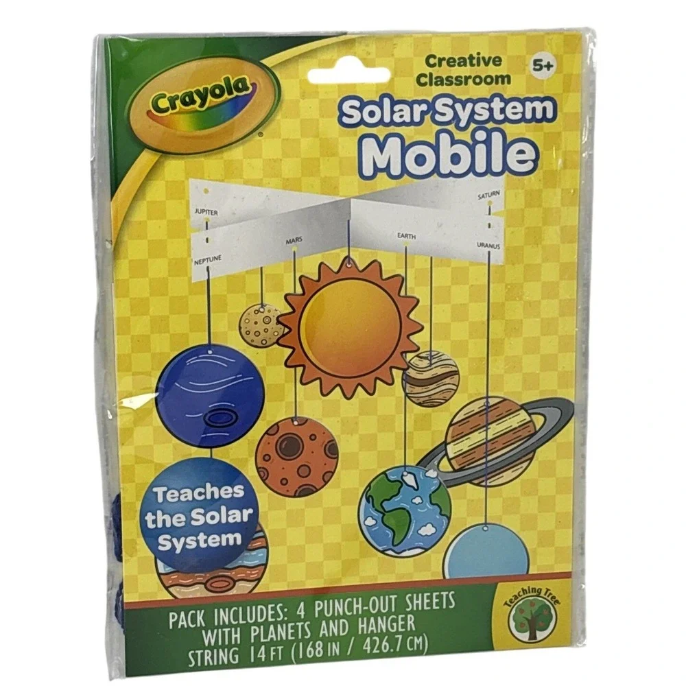 Crayola Creative Classroom Solar System Mobile DIY Kit Teaching Tree Ages 5+ NEW